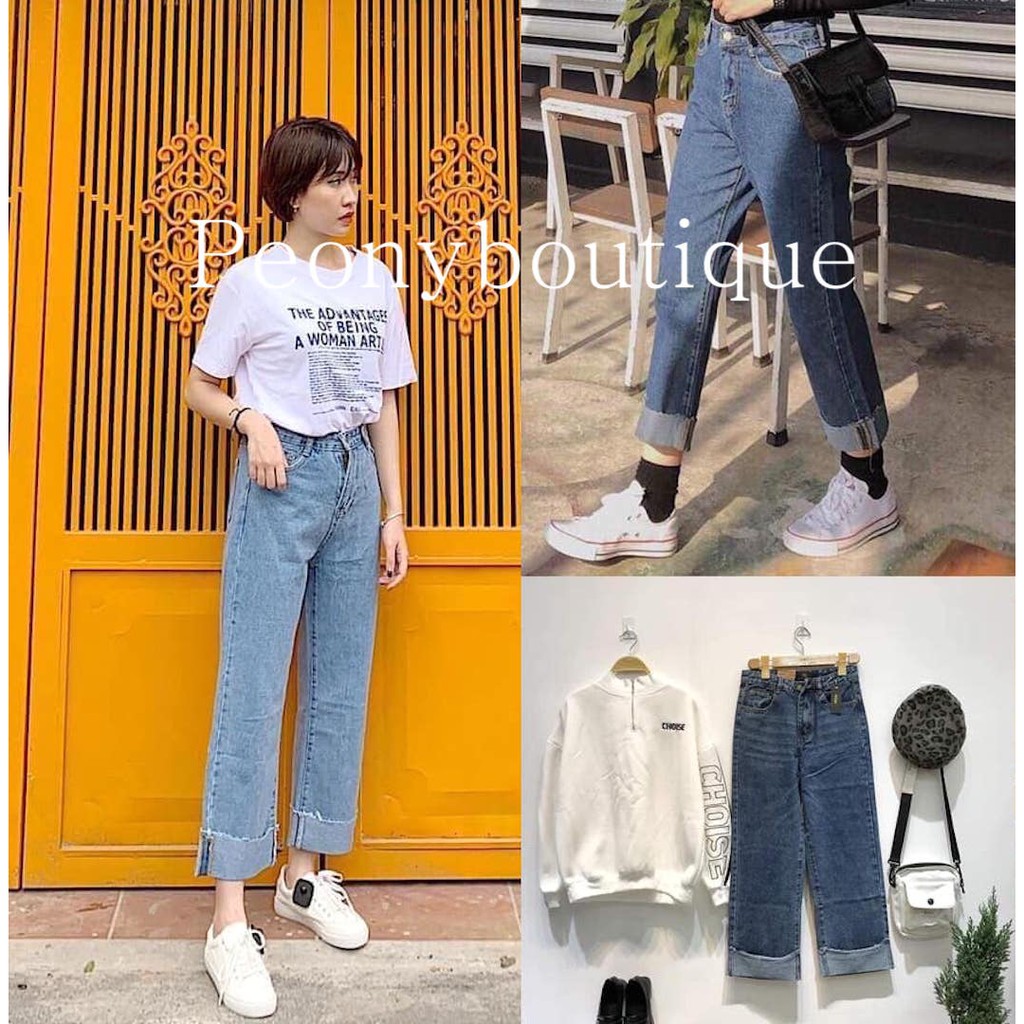 🌸 Quần jean ống rộng nữ - Quần bò cullotes gập gấu CỰC ĐẸP 🌸 | BigBuy360 - bigbuy360.vn