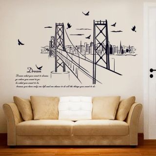 Decal dán tường cây cầu sắt lớn