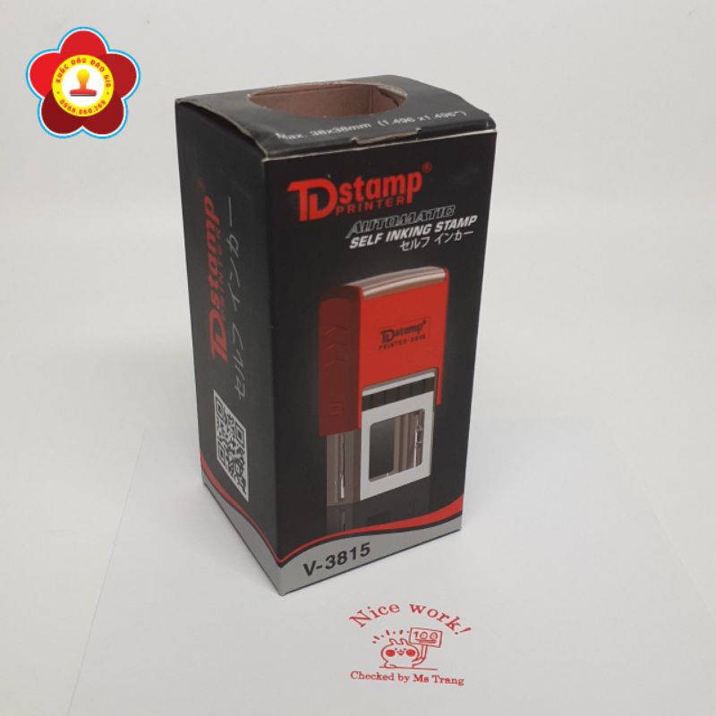 Khắc con dấu logo theo yêu cầu. Dấu logo hình tròn TD-V3815. Chỉ khắc dấu logo shop. Mực đỏ đóng lên giấy thường