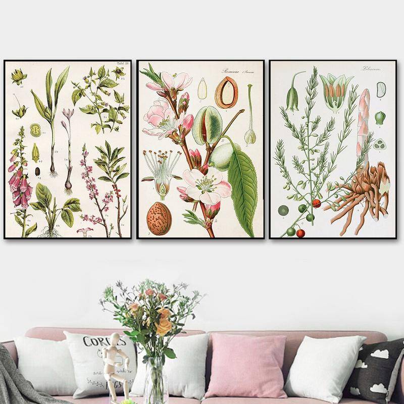 Tranh Vải Bạt Treo Tường In Hình Hoa Mẫu Đơn Phong Cách Vintage Trang Trí Nhà Cửa