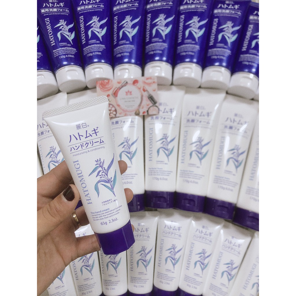 Kem Dưỡng Da Tay cấp ẩm, làm mềm da Hatomugi Moisturizing &amp; Conditioning The Hand Cream 65g