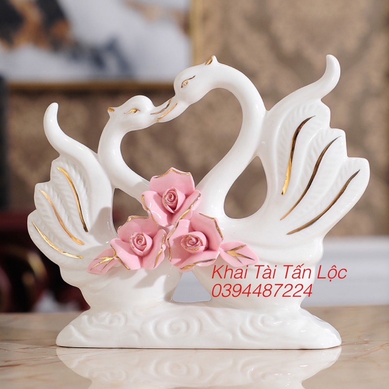 Cặp thiên nga gốm sứ phong thủy tình yêu thủy chung