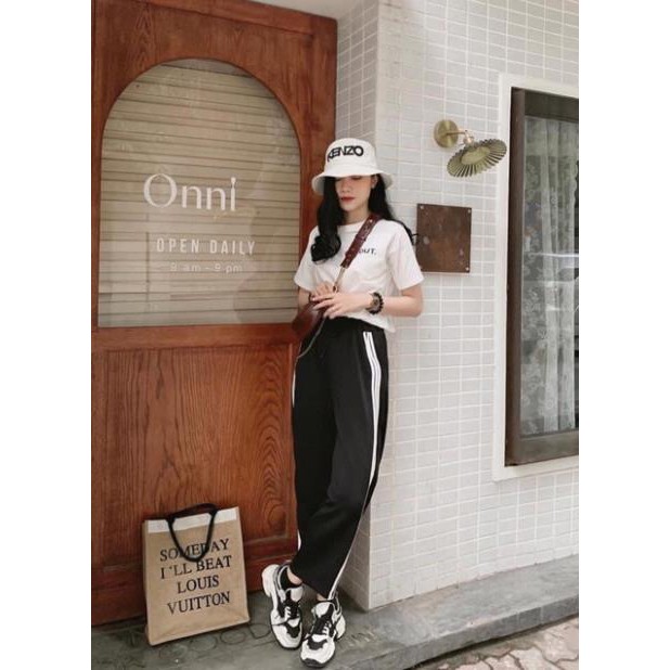 Quần thể thao 3 sọc rộng chất umi mềm mịn quần sớ 3 sọc quần ống rộng nữ thời trang Banamo Fashion sớ 3 sọc 901