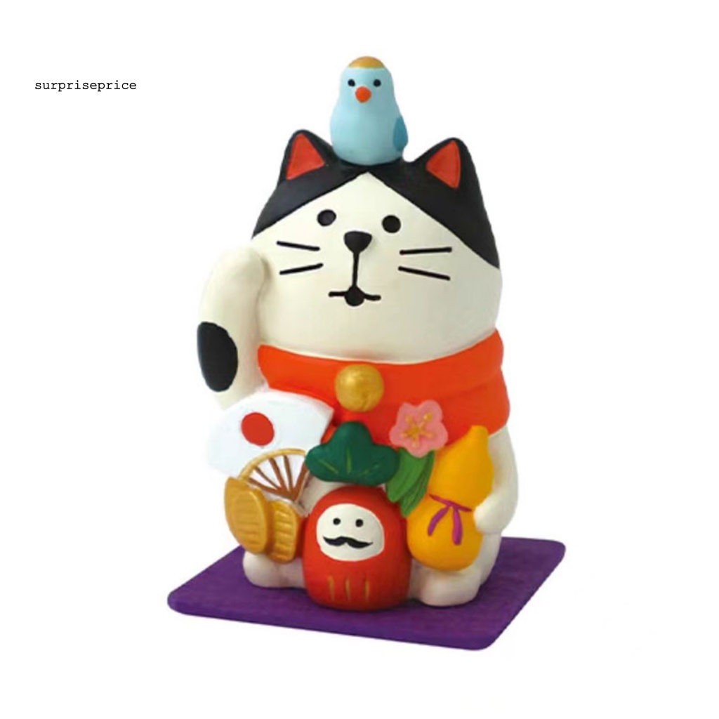 Mô Hình Chú Mèo Mini 2 Kiểu Dễ Thương Trang Trí Sân Vườn/Văn Phòng