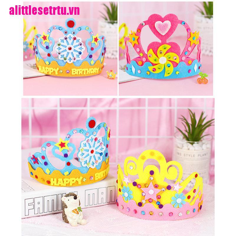 Vương Miện Đồ Chơi Bằng Giấy Họa Tiết Ngôi Sao Đính Kim Sa Lấp Lánh DIY Sáng Tạo Dành Cho Trẻ Em