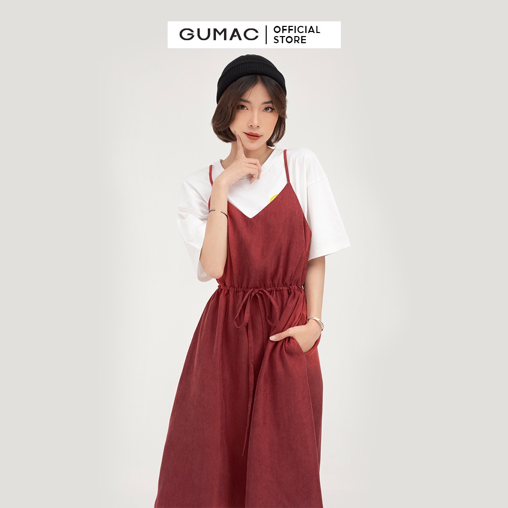 Đầm 2 dây nữ luồn eo GUMAC phong cách hàn quốc, năng động nhiều màu DB422 [Không bao gồm áo thun] | BigBuy360 - bigbuy360.vn