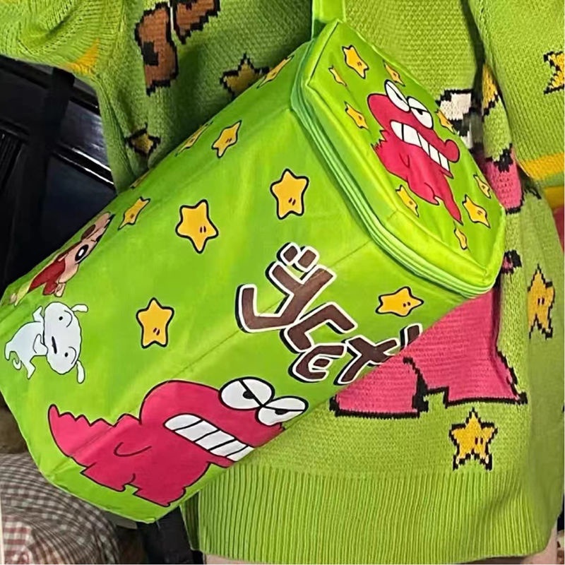 Ba Lô Đi Học Có Khóa Kéo In Hình Shin-Chan Dễ Thương Vui Nhộn蜡笔小新书包背包双肩包 8.19