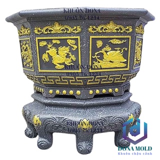 Khuôn Đúc Chậu Cảnh ABS Bác Giác 79 cm Cao 45 cm Và Chân đôn quỳ cao 30 cm