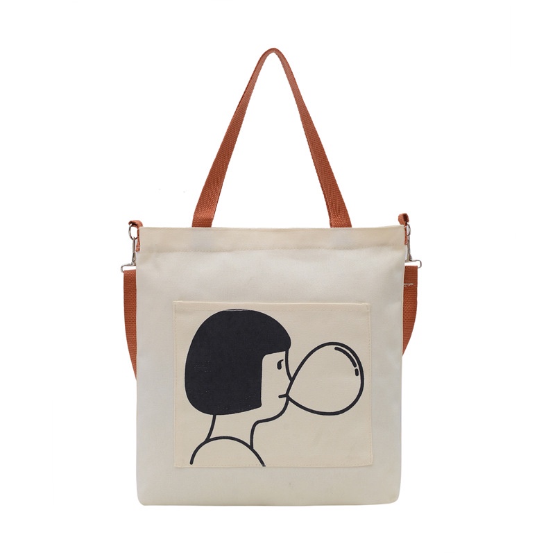 Túi Vải Canvas Mềm Mại Xinh Xắn Thời Trang Cho Nữ