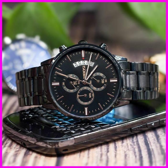 [ Freeship_ Video + Hình thật ] ĐỒNG HỒ NAM NIBOSI 1985 DÂY THÉP CHÍNH HÃNG