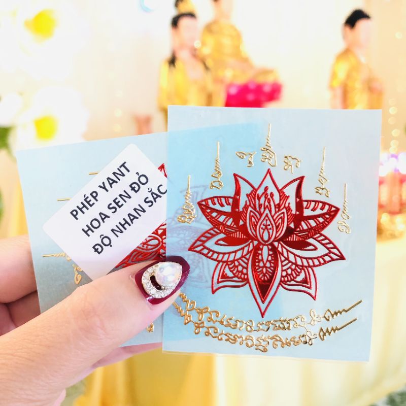 ĐÃ TRÌ CHÚ- Phép Yant may mắn: Hoa sen đỏ độ Nhan sắc