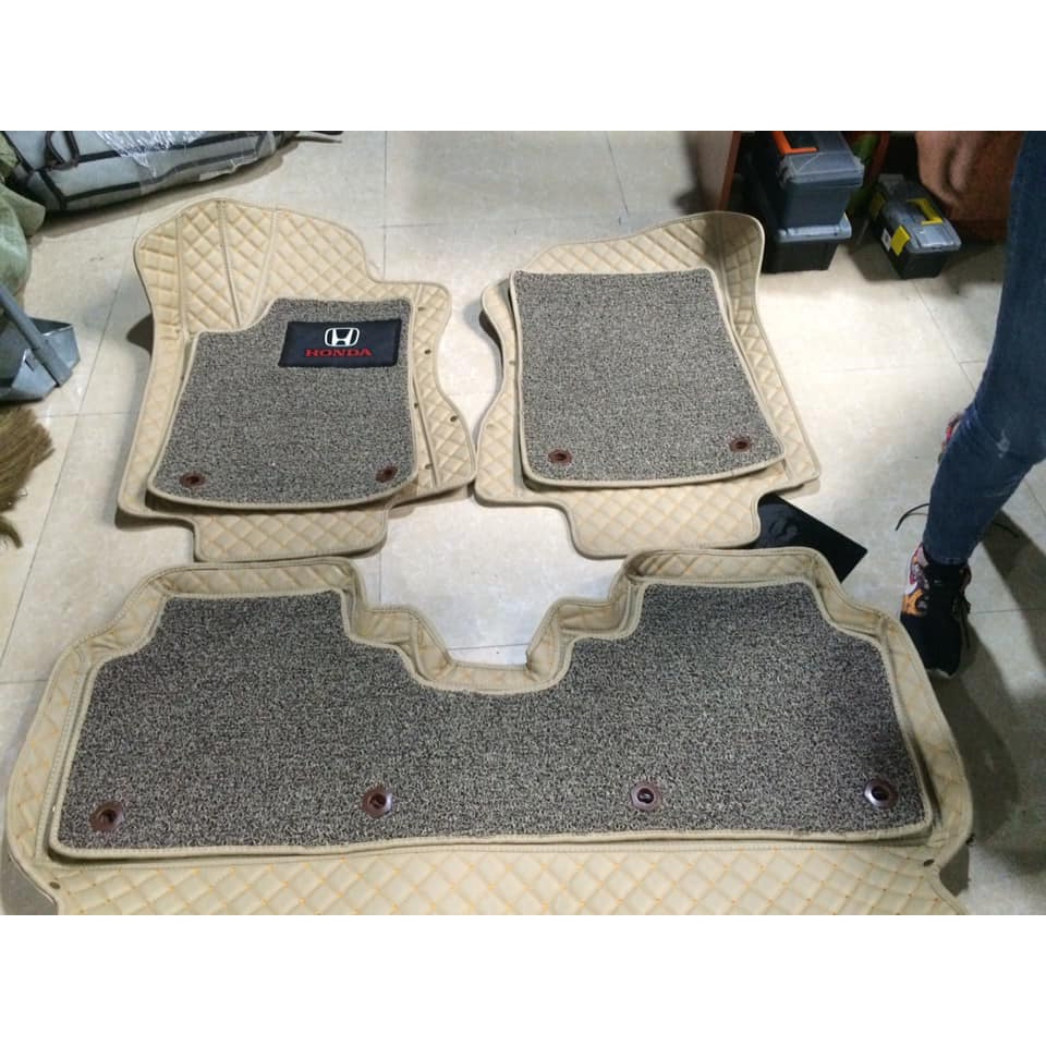 Thảm Trải Lót Sàn Ô Tô 6D Honda CRV Da PU Cao Cấp, Chống Ồn, Không Mùi, Bảo Vệ Sàn Xe_Mẫu Trám