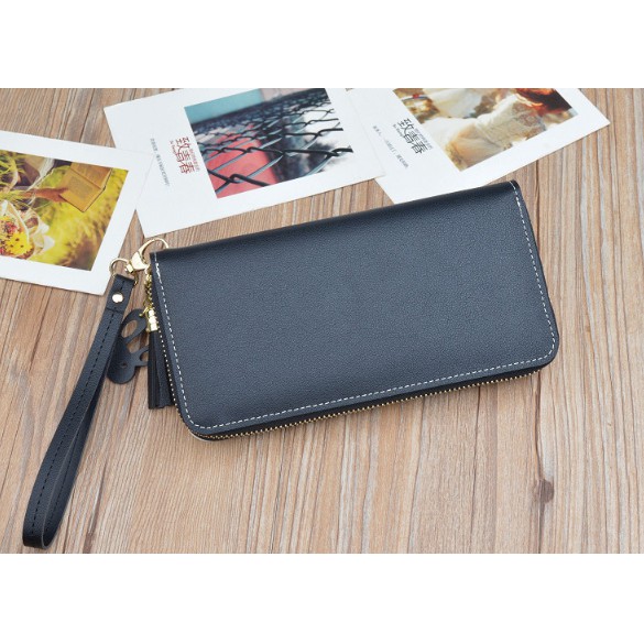 Ví dáng dài phối màu gắn tua rua móc thỏ xinh xắn B006 | BigBuy360 - bigbuy360.vn