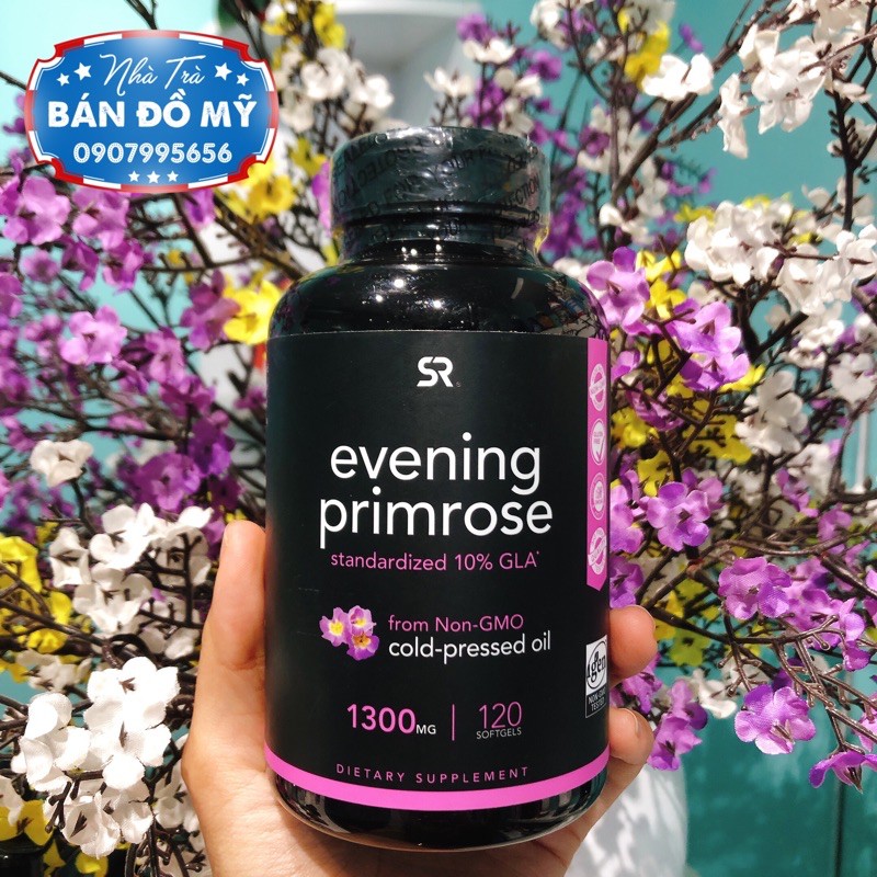 TINH DẦU HOA ANH THẢO- Evening Primrose Oil 1300mg SR hàng nội địa Mỹ 120 viên