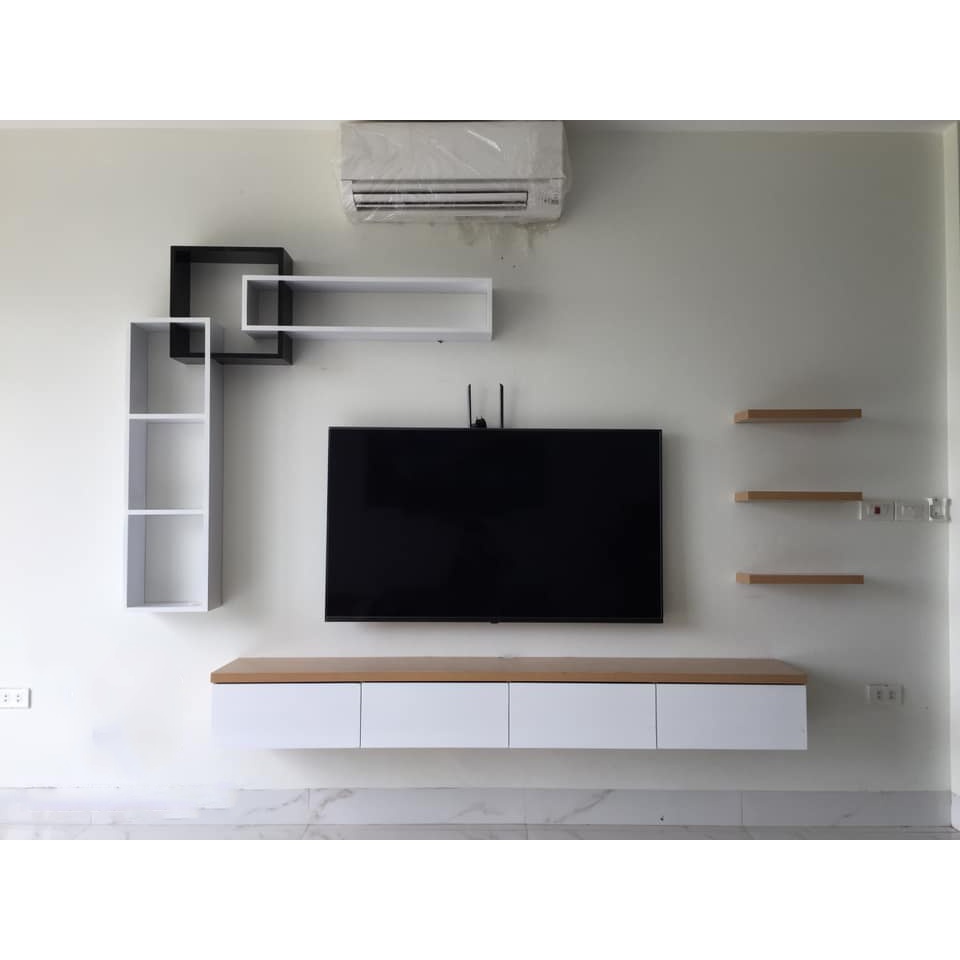 Kệ tivi treo tường bằng gỗ MDF