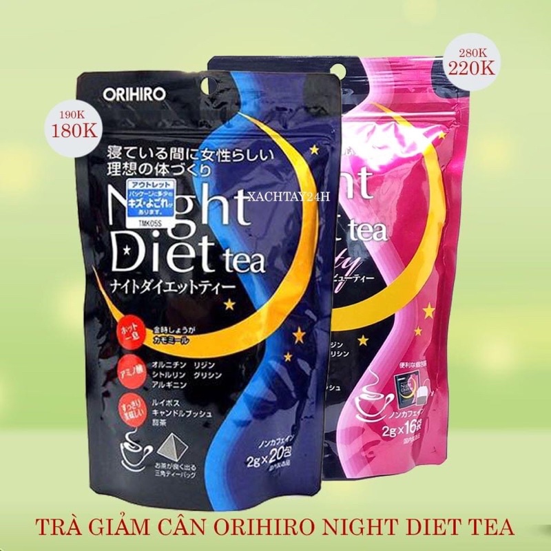 Trà Giảm Cân Orihiro Ban Đêm Night Diet Tea Nhật Bản Hỗ Trợ Giảm Cân 20 gói/túi 24 gói/túi