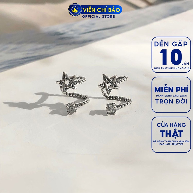 Bông tai bạc nữ Ngôi sao hy vọng chất liệu bạc Thái 925 thời trang phụ kiện trang sức nữ Viễn Chí Bảo B000157