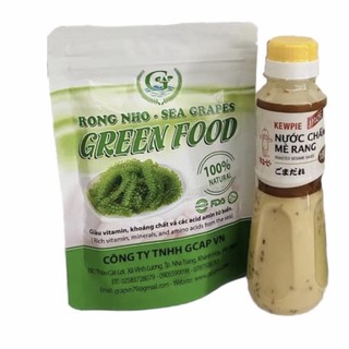 combo Rong nho tách nước Green Food gói 100gr và nước xốt mè rang