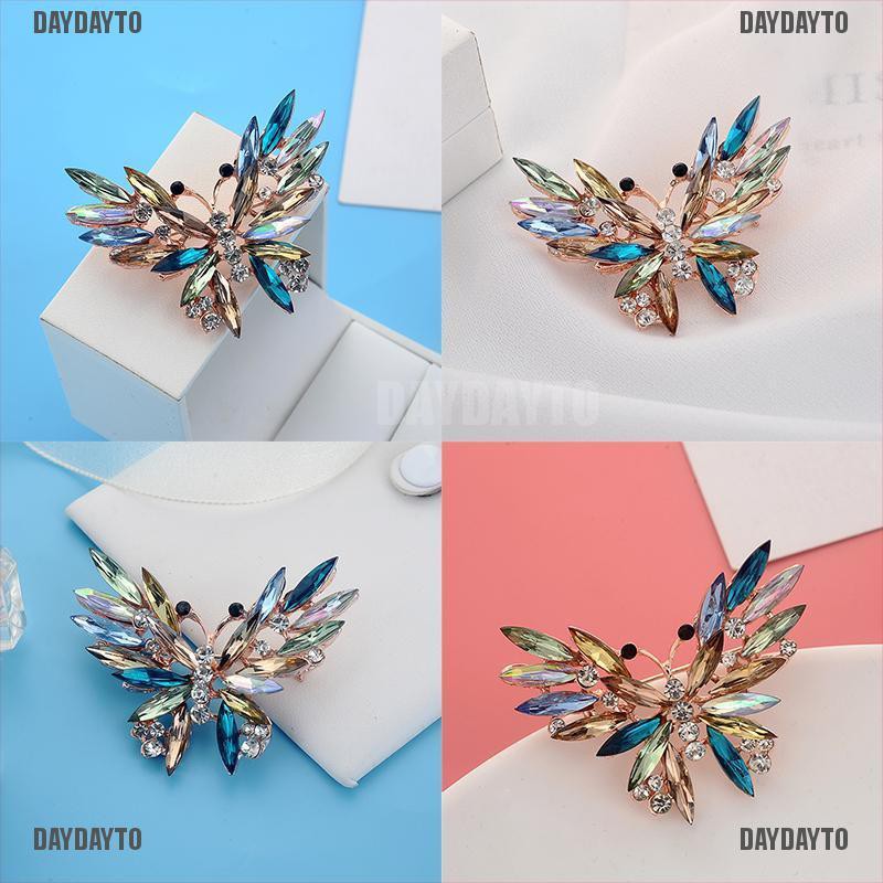 Ghim Cài Áo Hình Bướm Đính Đá Nhiều Màu Thời Trang Cho Nữ