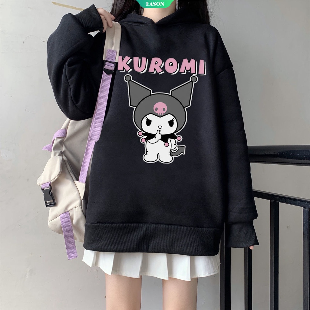 Áo Hoodie Dáng Rộng In Hình Sanrio Kuromi Dễ Thương Thời Trang Thu Đông Cho Nữ
