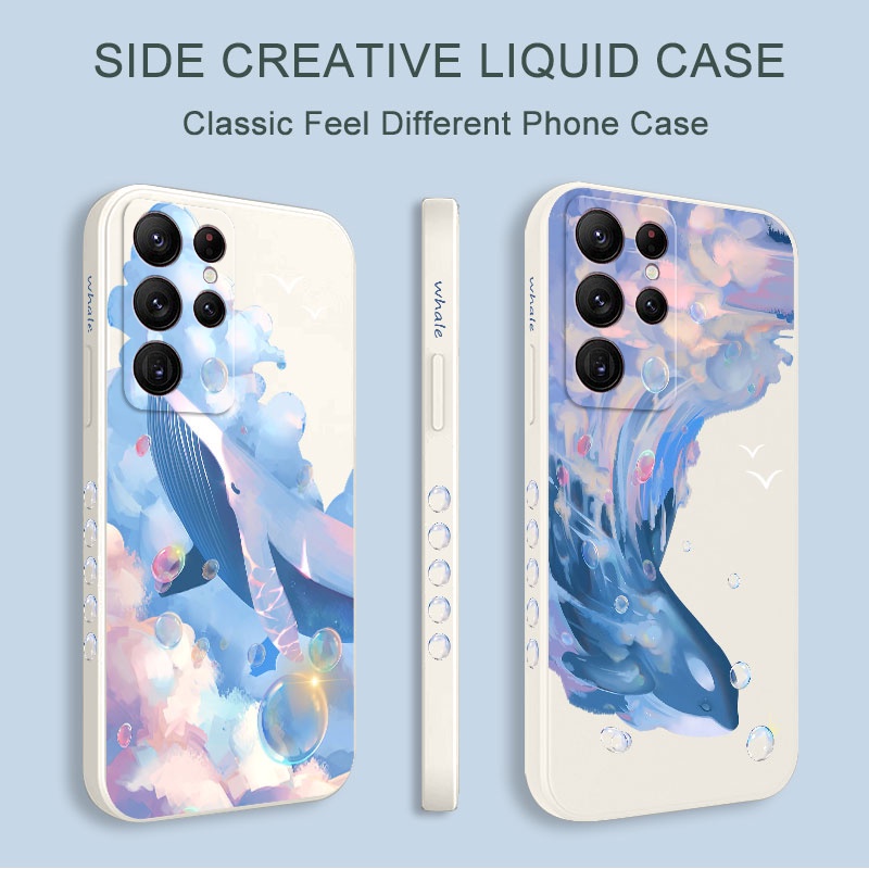 Ôp Điện Thoại Họa Tiết Cá Voi Độc Đáo Thời Trang Cho samsung galaxy s23 s22 fe ultra plus Ốp