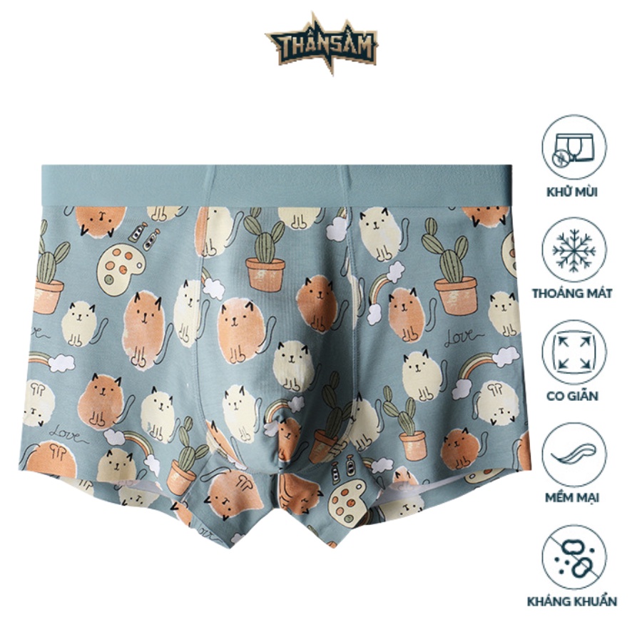 Quần Lót Nam Thần Sấm Chính Hãng Modal Cao Cấp Hình Mèo Ngoan _HOMEO_MEO