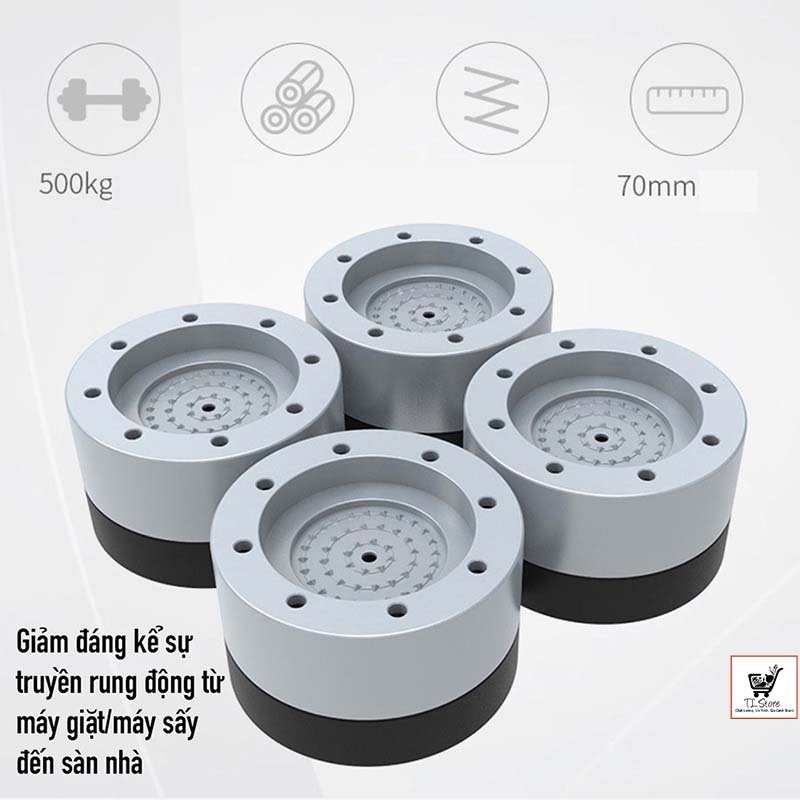 Bộ 4 đế kê máy giặt silicon chống rung chống ồn [ĐẾ MÁY GIẶT]