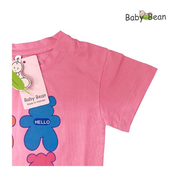 Bộ Đồ Thun Cotton in hình Gấu Bé Gái BabyBean