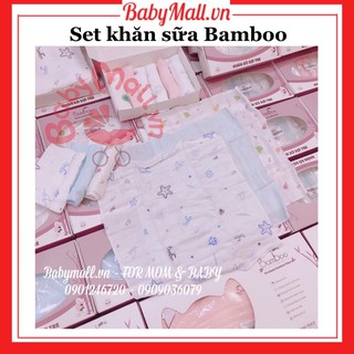 Set 5 khăn sữa bambo mềm mịn dùng cho em bé sơ sinh BB005