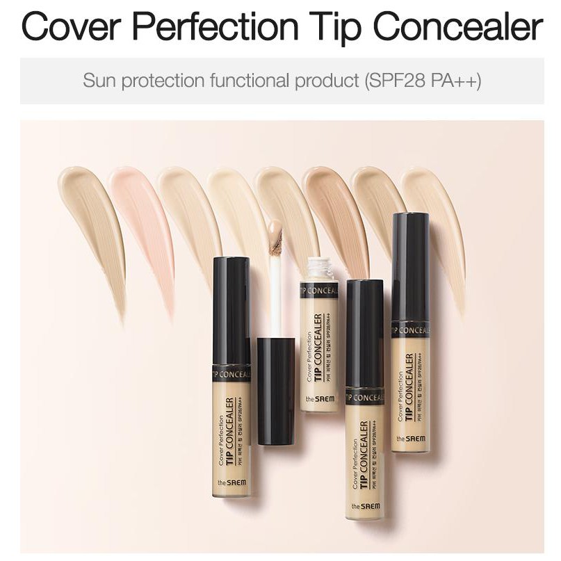 Kem che khuyết điểm The Saem Cover Perfection Tip Concealer, chỉ số chống nắng SPF28 /PA++