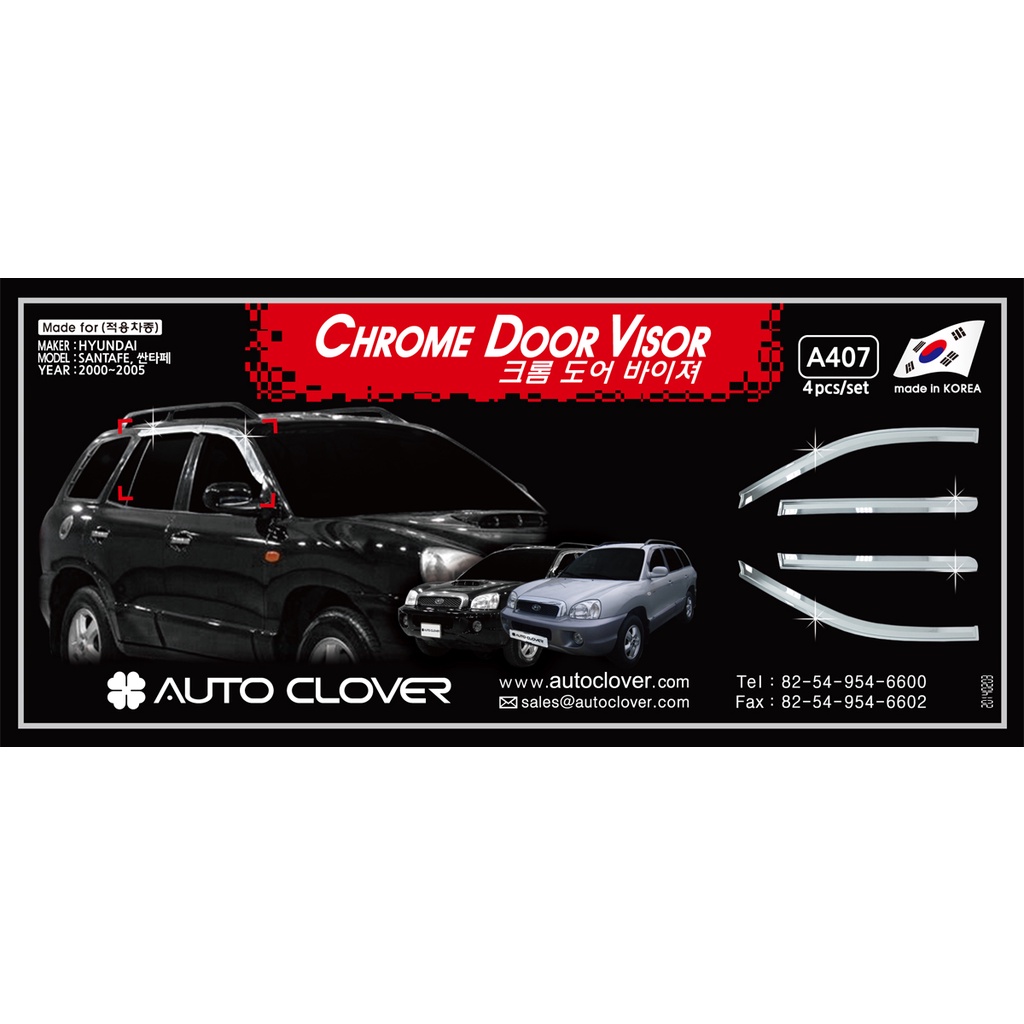 Vè che mưa Hyundai Santafe Gold - Chính hãng Auto Clover Hàn Quốc