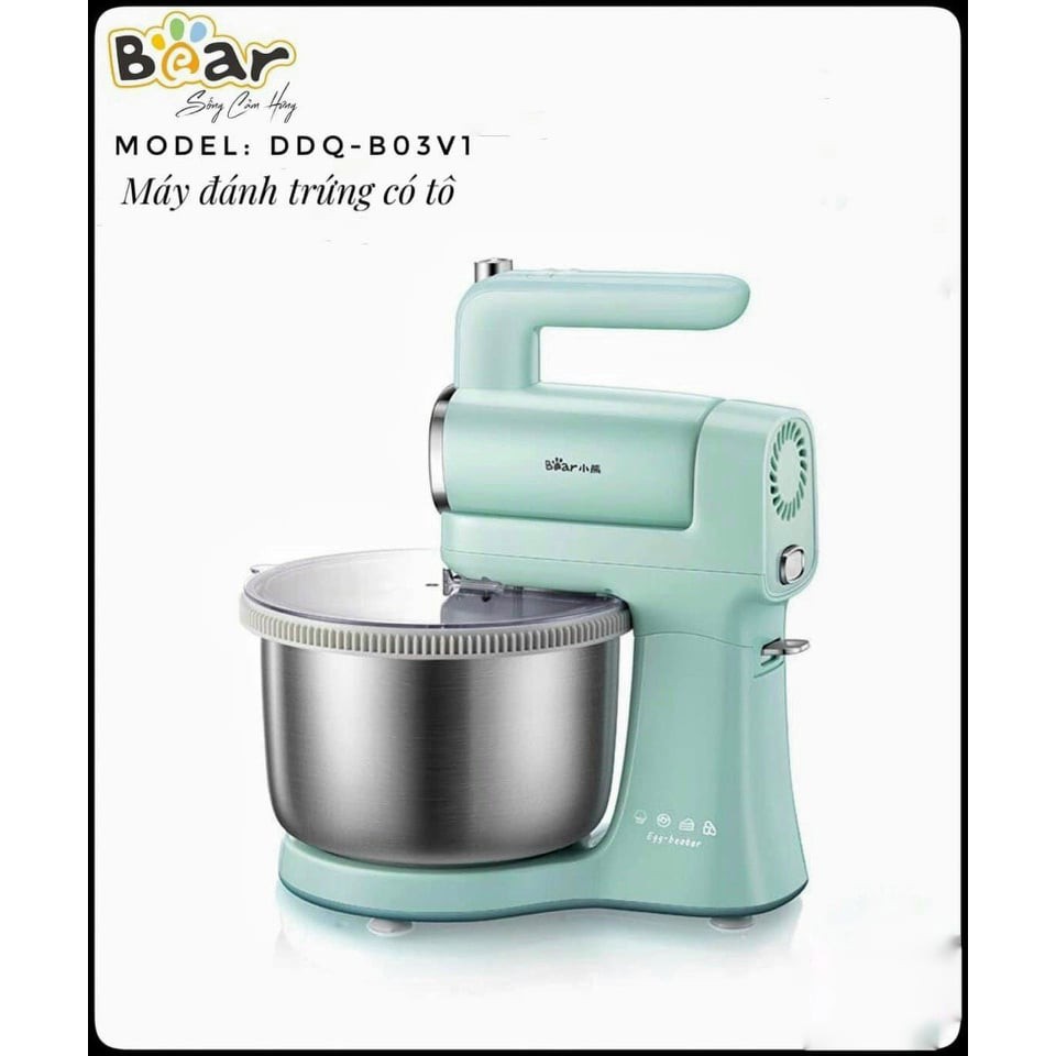 [Mã ELHA22 giảm 6% đơn 300K] (Mã CHUT002 giảm 8%) MÁY ĐÁNH TRỨNG TRỘN BỘT TỰ ĐỘNG BEAR DDQ - B03V1 - Hàng Chính Hãng