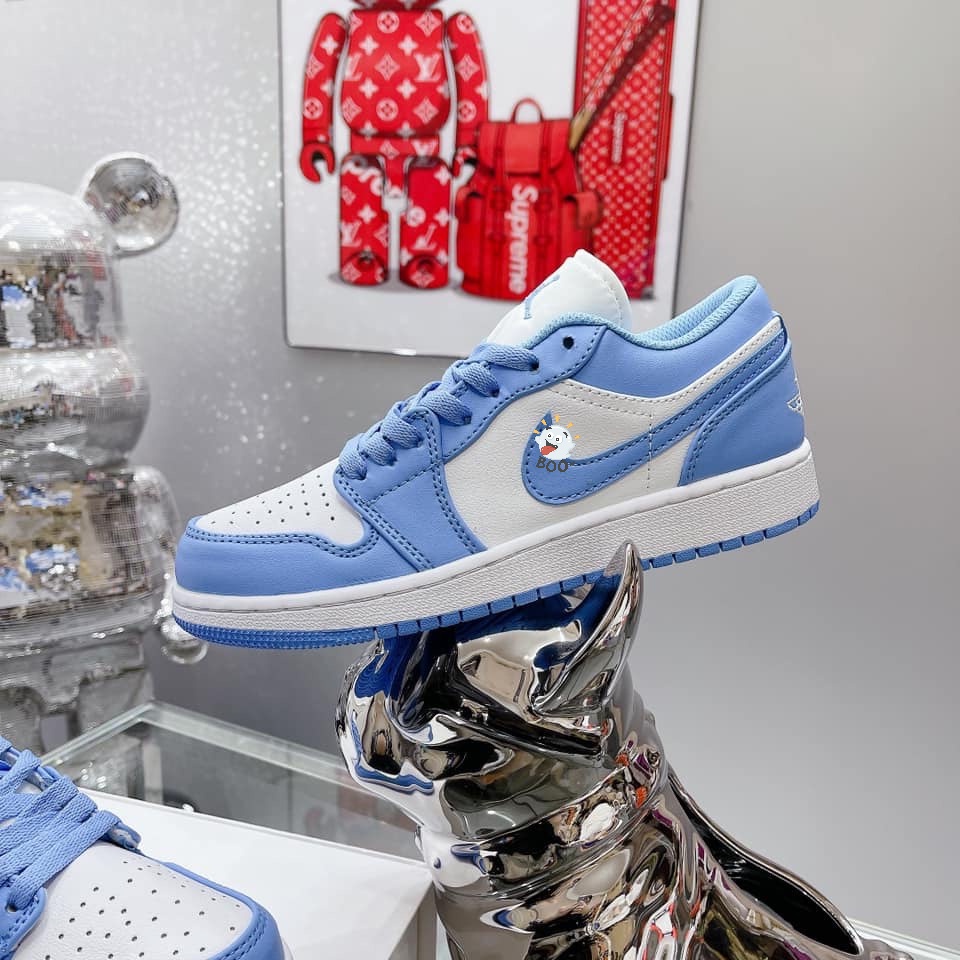 Giày JD1 Cổ Thấp Xanh Blue Giầy Jordan Low Xanh Nước Biển Cao Cấp Full Box Free Ship