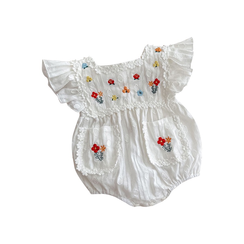 Áo Liền Quần Tay Cánh Tiên Thời Trang Mùa Hè Cho Bé Gái 0-2 Tuổi