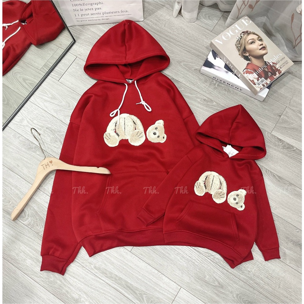 Áo hoodie nỉ hình gấu đang yêu cho bé