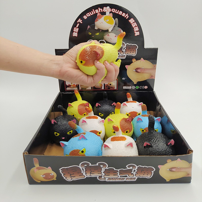Mèo béo mèo ú ú giận dữ squishy đồ chơi bóp trút giận giải tỏa căng thẳng mèo mặt quạu mochi