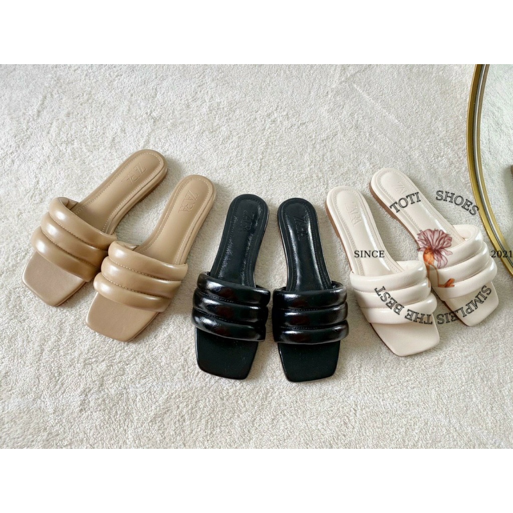 DÉP NỮ TOTIIE SHOES - DÉP BỆT THỜI TRANG QUAI BẢN TO VIỀN CHỈ ĐẾ THẤP HẬU TRÒN D2205110 D2201290