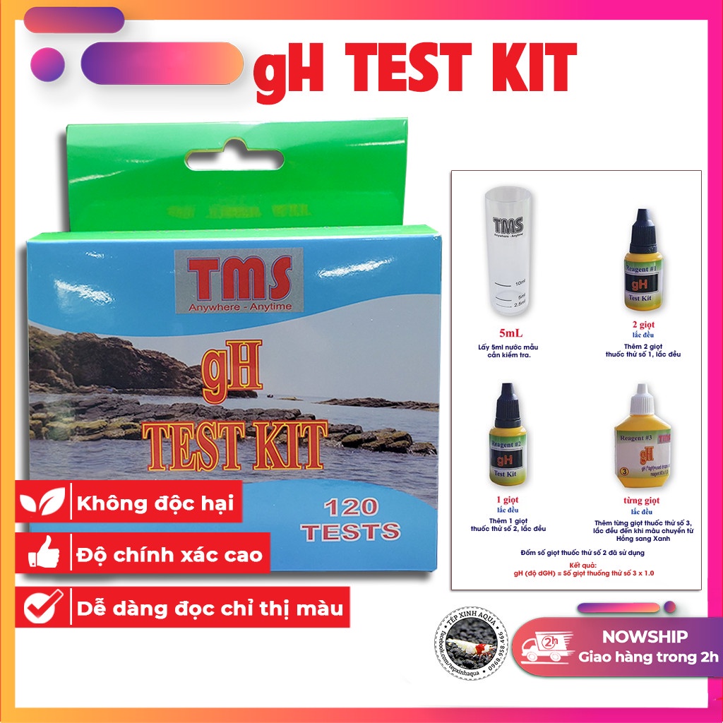 Bộ đo GH - test GH - Kit đo GH của TMS - Tép Xinh Aqua