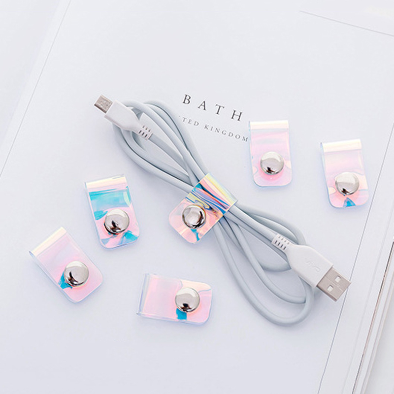 Dụng cụ giữ gọn gàng dây cáp/ tai nghe/ dây usb trong suốt tiện lợi