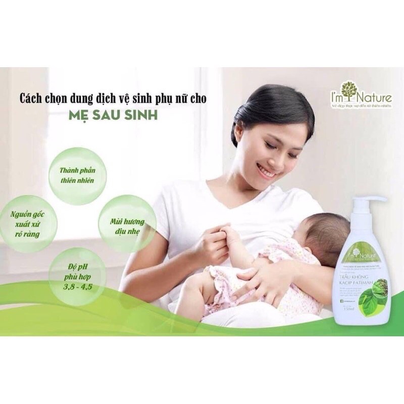 Dung Dịch Vệ Sinh Phụ Nữ ⚡️CHÍNH HÃNG ⚡️Dung Dịch Vệ Sinh Phụ Nữ Trầu Không I'm Nature 150 ml _An Toàn Cho Mẹ Bầu
