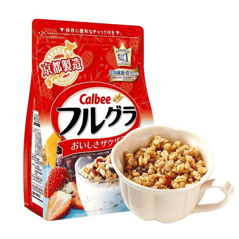 Gói 700gr ngũ cốc Calbee của Nhật Bản (Có ảnh thật và video của shop)