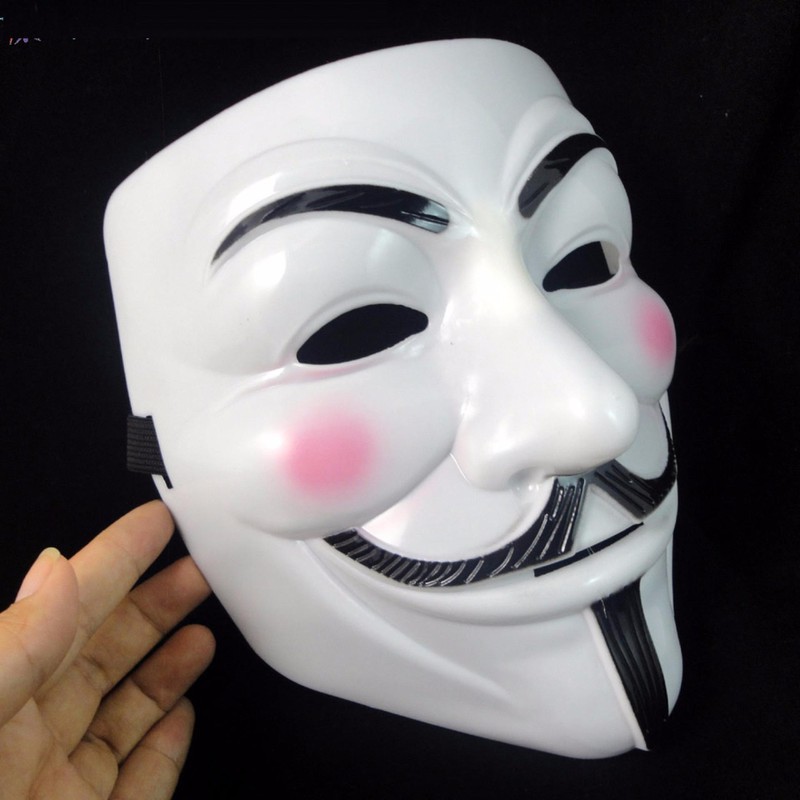 Mặt Nạ Hóa Trang Hacker anonymous Màu Trắng