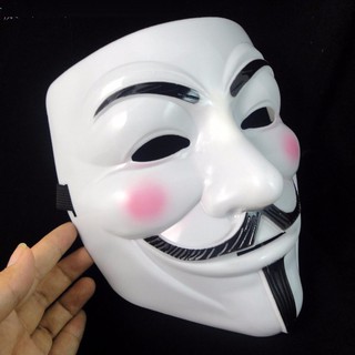Mặt Nạ Hóa Trang Hacker anonymous Màu Trắng
