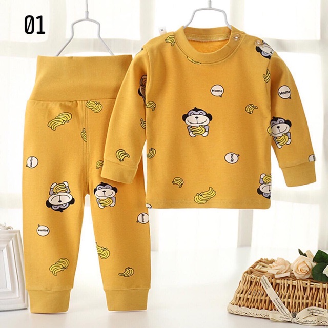 Bộ cotton cạp cao chất mềm mịn cho bé trai/gái | WebRaoVat - webraovat.net.vn