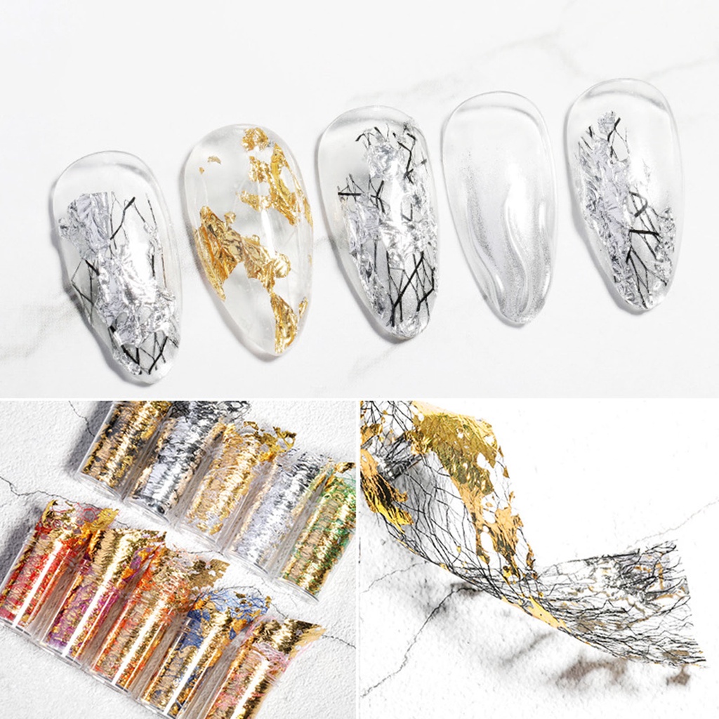 Cuộn Giấy Foil Vàng Nhiều Màu Dán Móng Tay Nghệ Thuật
