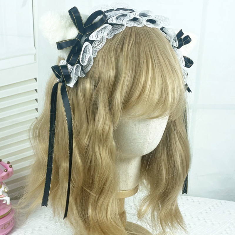 Kẹp Tóc Phối Ren Hoa Phong Cách Lolita Dễ Thương