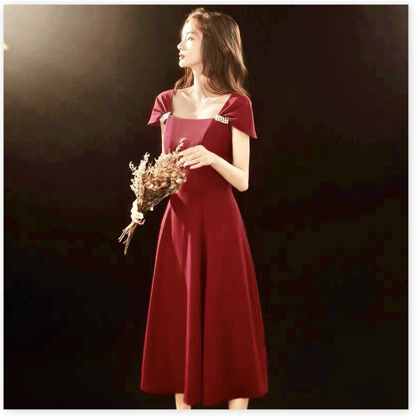 ĐẦM UMI ĐÍNH NGỌC ĐỎ TRƠN NHƯNG KHÔNG KÉM PHẦN QUAN TRỌNG  THỜI TRANG KME.STORE