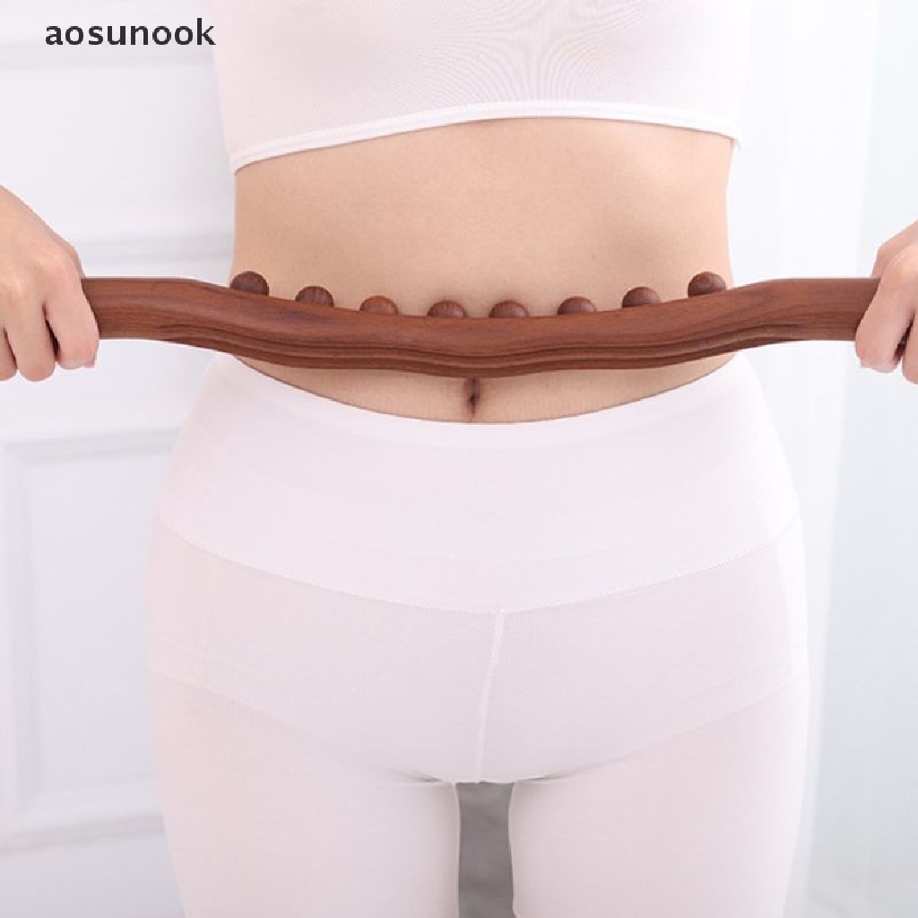 Aosunook 8 Hạt Gua Sha Gậy Mát Xa Cơ Thể Lưng Bằng Gỗ Carbon