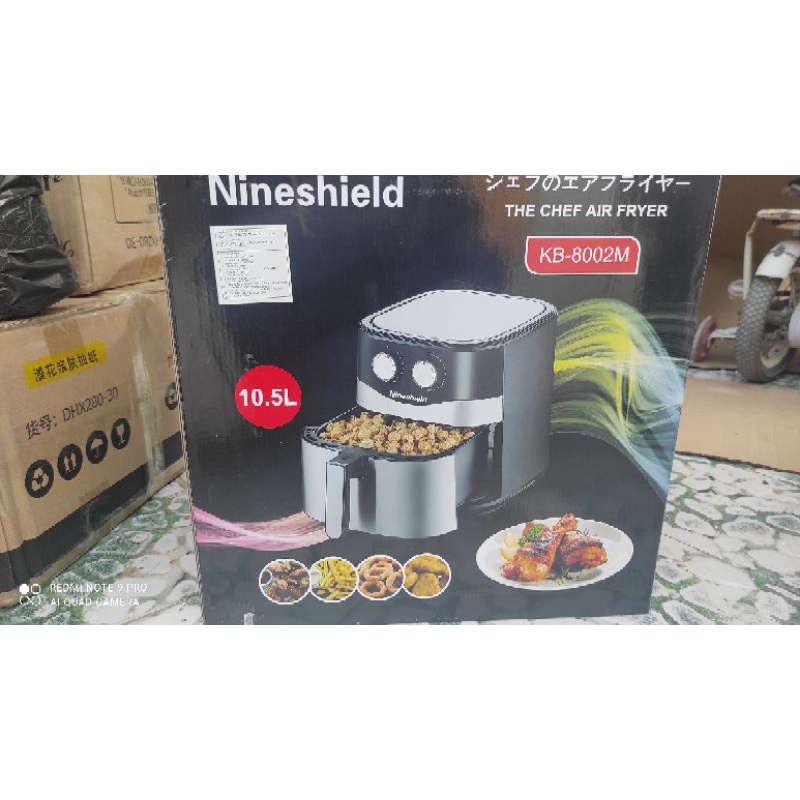[Free Ship] NINE SHIELD 8l với 10l và10,5L ,Nồi chiên không dầu cơ 1500W , bảo hành 12 tháng
