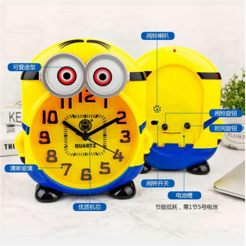 (Sỉ cực rẻ) (Có Video) ĐỒNG HỒ BÁO THỨC ĐỂ BÀN KẺ TRỘM MẶT TRĂNG MINION - ĐỒNG HỒ ĐỂ BÀN BÁO THỨC